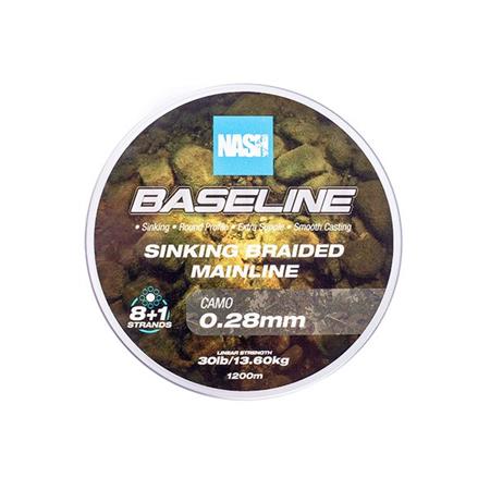 GEFLOCHTENE ANGELSCHNUR NASH BASELINE SINKING BRAID CAMO