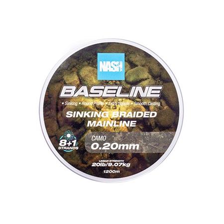 GEFLOCHTENE ANGELSCHNUR NASH BASELINE SINKING BRAID CAMO