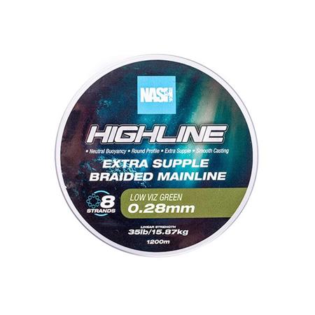 GEFLOCHTENE ANGELSCHNUR NASH HIGHLINE FLOATING BRAID GREEN