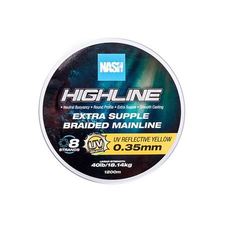 GEFLOCHTENE ANGELSCHNUR NASH HIGHLINE FLOATING BRAID UV YELLOW