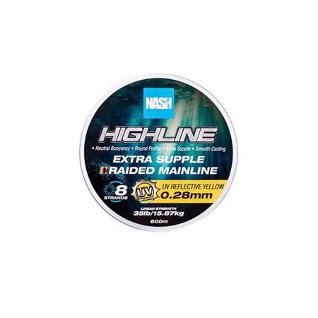 GEFLOCHTENE ANGELSCHNUR NASH HIGHLINE FLOATING BRAID UV YELLOW