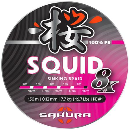 GEFLOCHTENE ANGELSCHNUR SAKURA SQUID 8X