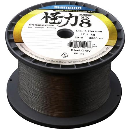 GEFLOCHTENE ANGELSCHNUR SHIMANO KAIRIKI 8 STEEL GREY