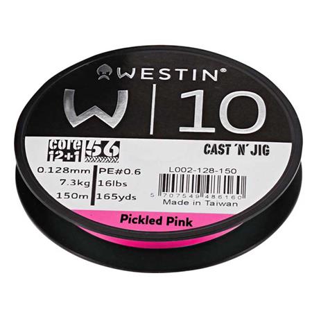 Geflochtene Angelschnur Westin W10 13-Braid Cast 'N' Jig Pickled Pink