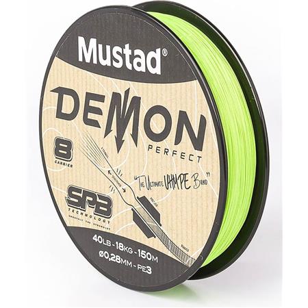 GEFLOCHTENE SCHNUR MUSTAD DEMON GELBGRÜN - 150M