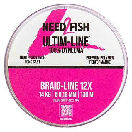 GEFLOCHTENE SCHNUR NEED2FISH ULTIME LINE 12 BRINS - MULTICOLOR - 130M