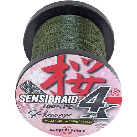 Geflochtene Schnur Sakura Sensibraid 4 Grün - 1000M