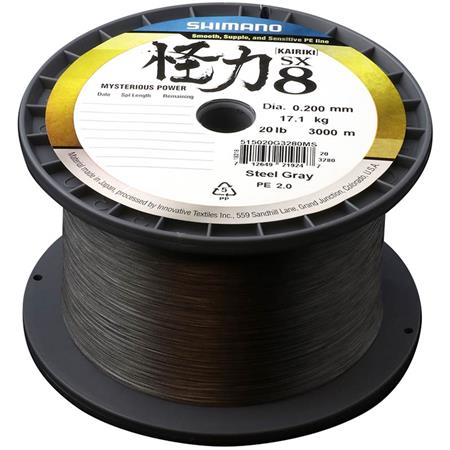 Geflochtene Schnur Shimano Kairiki 8 Steel Grey - 3000M