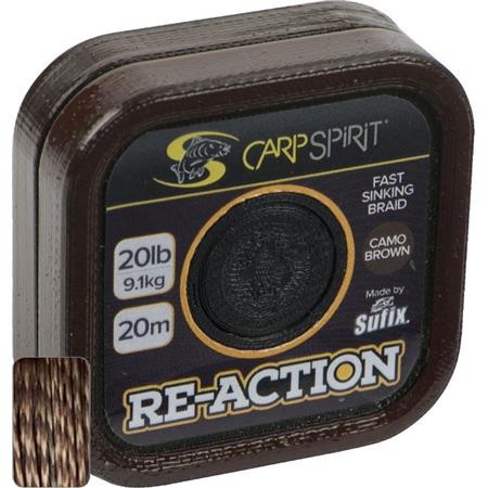 GEFLOCHTENE VORFACHSCHNUR CARP SPIRIT RE-ACTION BRAID CAMO BROWN - 20M