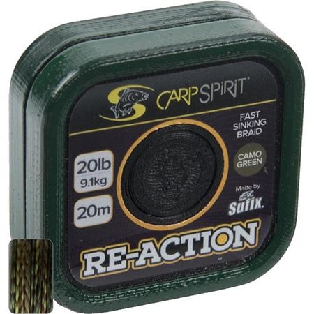 Geflochtene Vorfachschnur Carp Spirit Re-Action Braid Camo Green - 20M