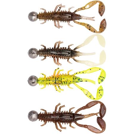 GEMONTEERD SOFTBAIT SET FOX RAGE ULTRA UV MICRO CRITTER MIXED COLOUR LOADED LURE PACK