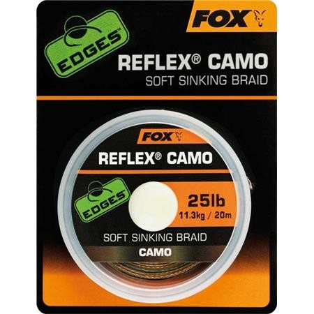 Gevlochteen Lijn Voor Onderlijn Gecoat Fox Edges Reflex Camo Soft Sinking Braid - 20M