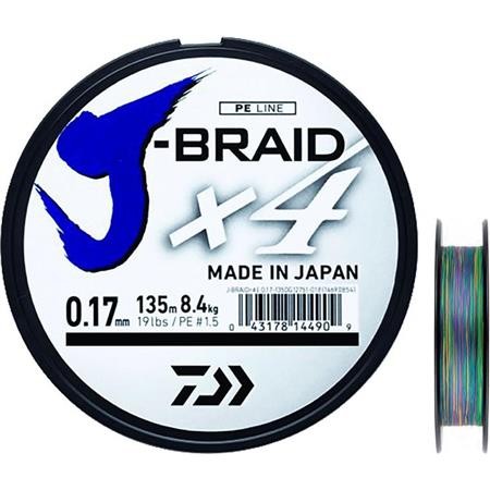 Gevlochten Lijn Daiwa J Braid X4b Multicolor - 1500M