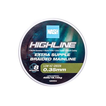 GEVLOCHTEN LIJN NASH HIGHLINE FLOATING BRAID GREEN - 1200M