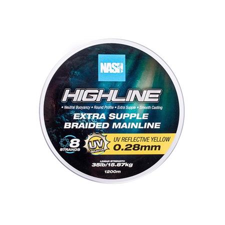 GEVLOCHTEN LIJN NASH HIGHLINE FLOATING BRAID UV YELLOW - 1200M