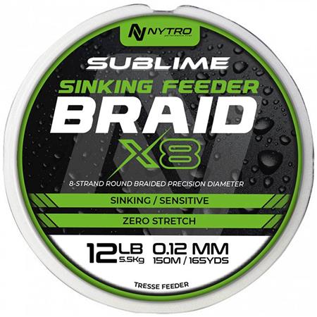 Gevlochten Lijn Nytro Sublime X8 Sinking Feeder Braid - 150M
