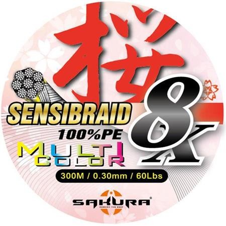 Gevlochten Lijn Sakura Sensibraid 8 Multicolor - 300M