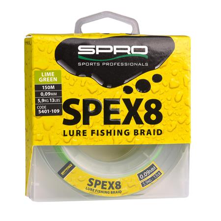 GEVLOCHTEN LIJN SPRO SPEX8 BRAID LIME GREEN 150M