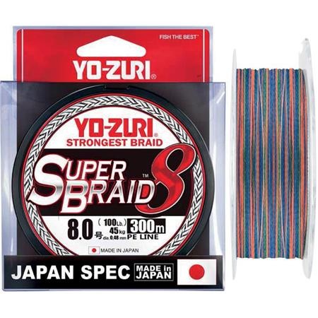 Gevlochten Lijn Yo-Zuri Superbraid 8X Multicolor - 300M