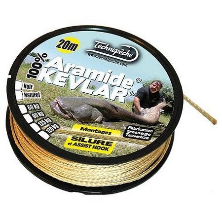 Gevlochten Onderlijn Technipêche Kevlar Silure - Zwart