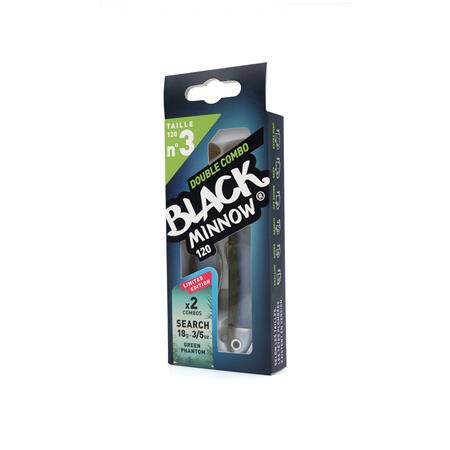 GEWAPEND KUNSTAAS SET FIIISH DOUBLE COMBO BLACK MINNOW 120 MET JIGKOP SEARCH