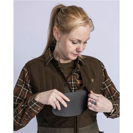GILET DONNA PINEWOOD SHOOTING - SUEDE MARRON