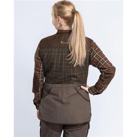 GILET DONNA PINEWOOD SHOOTING - SUEDE MARRON