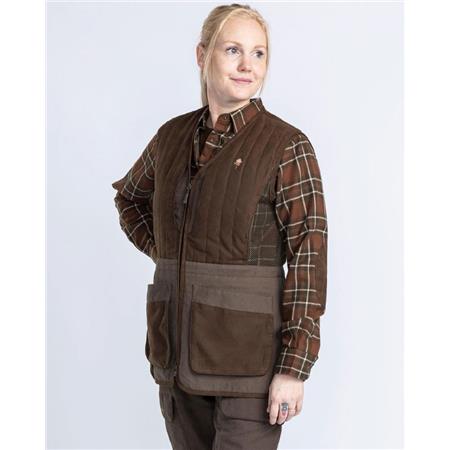 GILET DONNA PINEWOOD SHOOTING - SUEDE MARRON