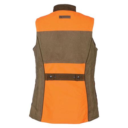 GILET FEMME PERCUSSION RAMBOUILLET ORIGINAL HAUTE VISIBILITE - MARRON/ORANGE