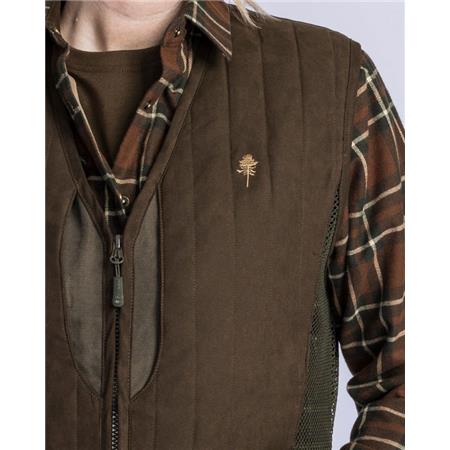 GILET FEMME PINEWOOD SHOOTING - SUEDE MARRON