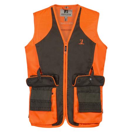 GILET HOMME PERCUSSION TRADITION HAUTE VISIBILITE - ORANGE