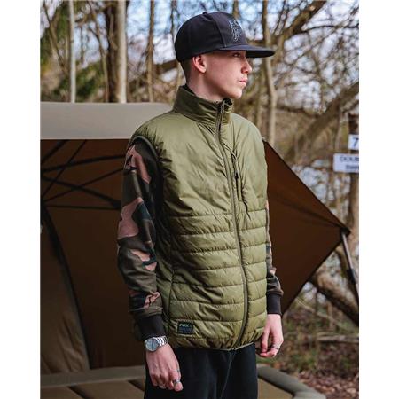 GILET MANCHES COURTES HOMME FOX OLIVE QUILTED 100 GILET - KAKI