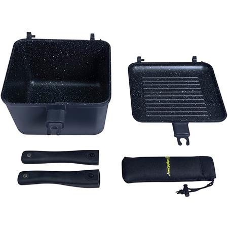GRYDE- OG PANNESÆT RIDGE MONKEY CONNECT DEEP PAN & GRIDDLE XL GRANITE EDITION