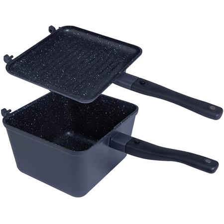 GRYDE- OG PANNESÆT RIDGE MONKEY CONNECT DEEP PAN & GRIDDLE XL GRANITE EDITION