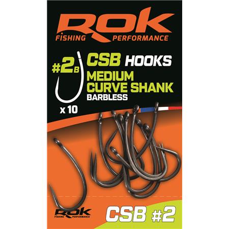 Haczyk Pojedynczy Rok Fishing Barbless Medium Curve Shank - Pack De 10