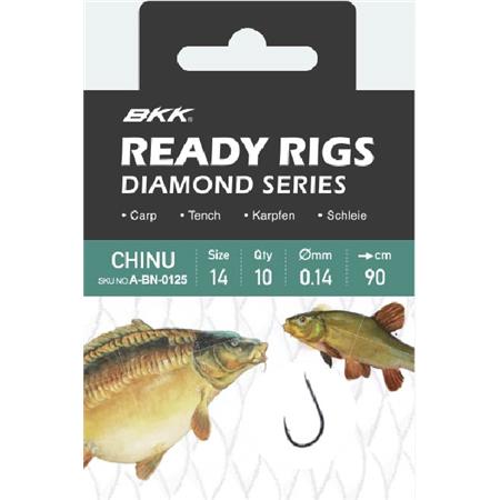 Haczyk Z Przyponem Bkk Ready Rig Diamond Chinu Bn - Pack De 10