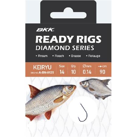 Haczyk Z Przyponem Bkk Ready Rig Diamond Keiryu Bn - Pack De 10