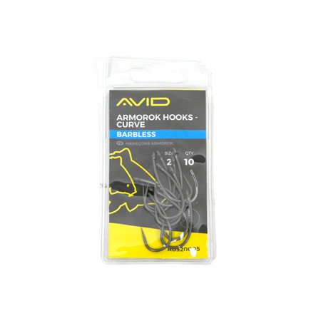 Hamecon Carpe Avid Carp Armorok Curve Barbless - N°2 - Par 10