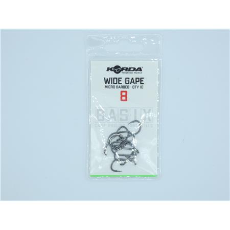 Hameçon Carpe Korda Basix Wide Gape Barbed - N°8 - Par 10