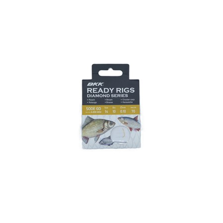 Hameçon Monté Bkk Ready Rig Diamond Sode Gd - N°14 - Gold - Par 10