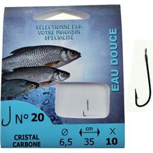 Ragot Hameçon Monté Cristal Bleu Sans Ardillon – Lot De 10, Taille N°20, 35 Cm, Diamètre 0,10 Mm – Pour Pêche Sportive