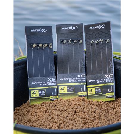 HAMEÇON MONTÉ FOX MATRIX X6 CARP PELLET RIGGER BAND RIGS