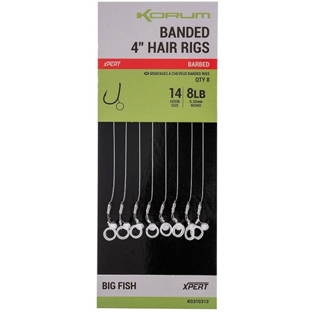 Hameçon Monté Korum Banded Hair Rigs
