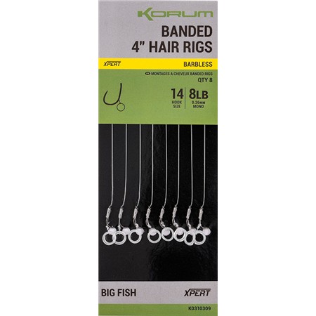 Hameçon Monté Korum Barbless Hair Rigs