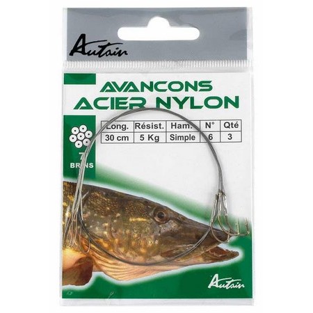 Hamecon Monte Simple Autain Acier Nylon 30Cm - Par 3
