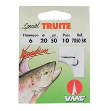 Hameçons montés VMC N°10 0,15mm 50cm Réf:7053BN spécial truite double