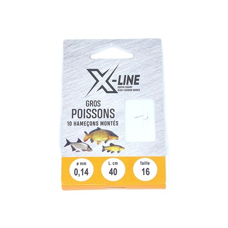 Hameçon Monté X-Line Gros Poissons - N°16 - Par 10