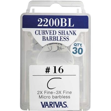 Hamecon Mouche Varivas Curved Shank Barbless 2200 Bl - Par 30