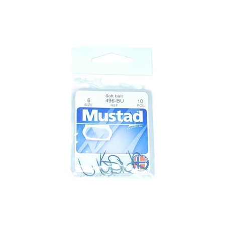 Hameçon Simple Mustad 496-Bu - N°6 - - Par 10