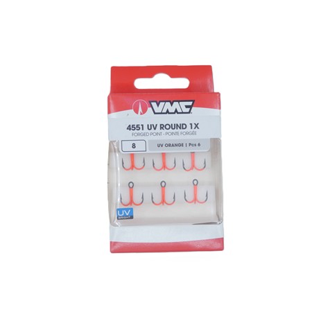 Hameçon Triple Vmc 4551Uv Uv Round 1X - Orange - N°8